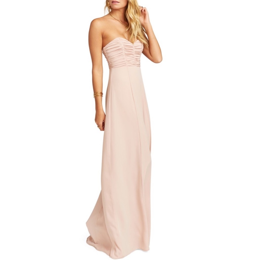 Show me your mumu dusty rose strapless dress